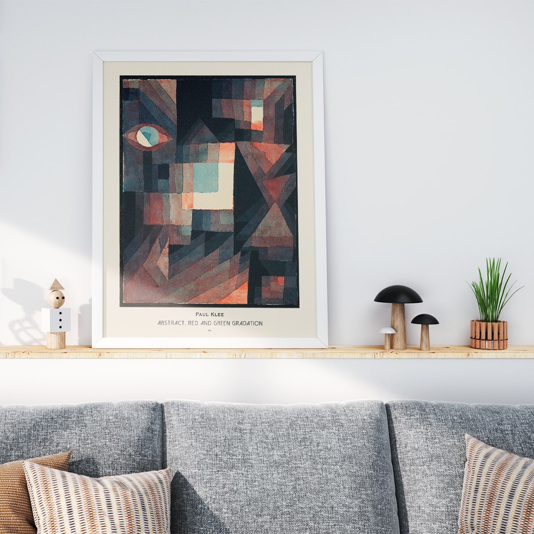 Paul Klee Soyut Kırmızı ve Yeşil Tonlama Posteri - Tablosu