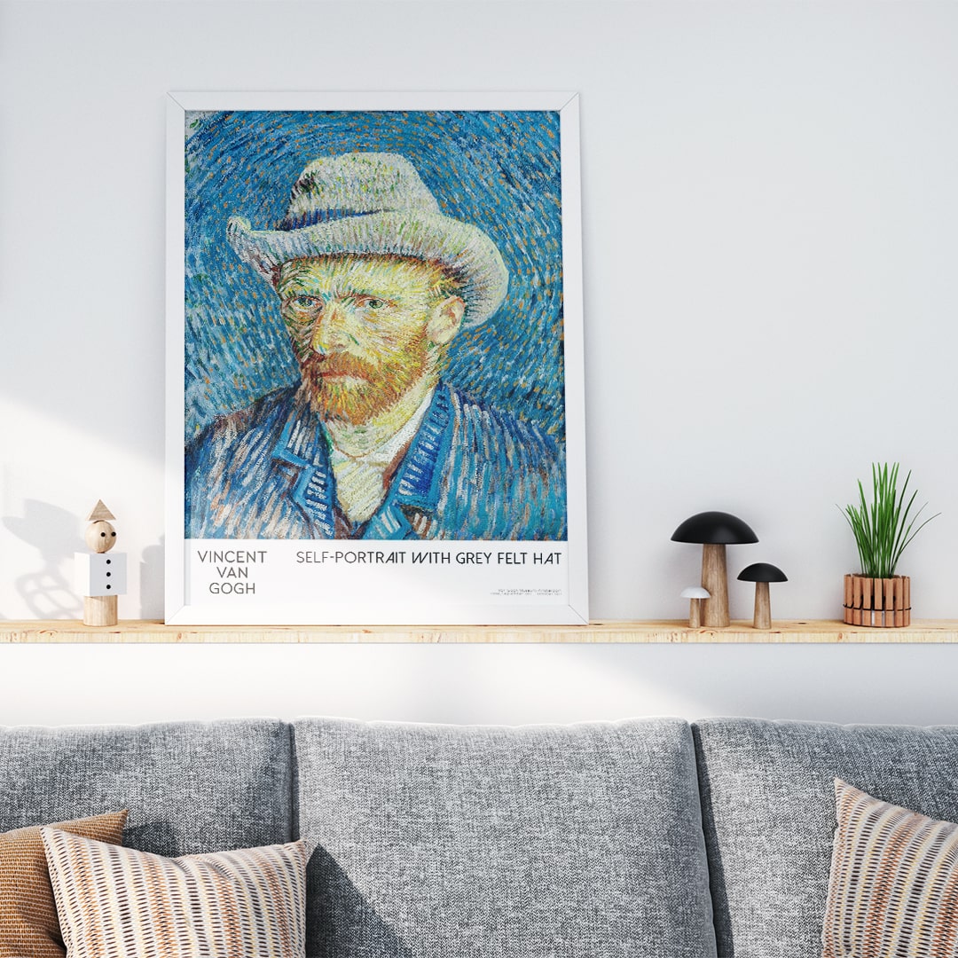 Vincent Van Gogh Gri Fötr Şapkalı Otoportre Posteri - Tablosu