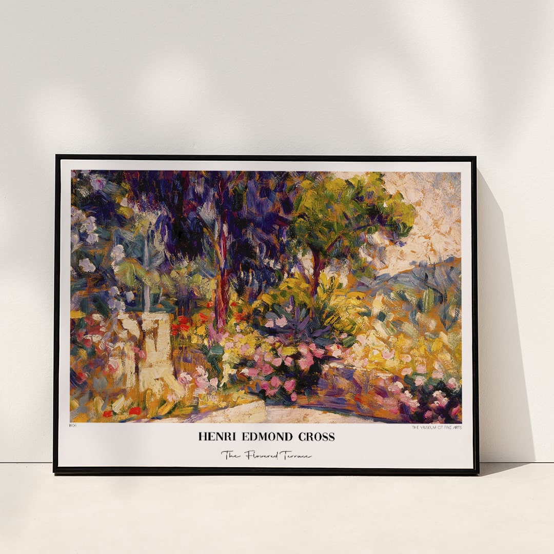 Henri-Edmond Cross Çiçekli Teras Posteri - Tablosu