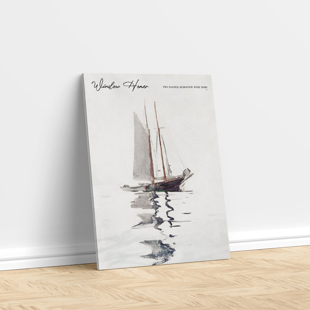 Winslow Homer İki Direkli Schooner ve Dory Posteri - Tablosu