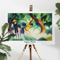 August Macke Children with a Goat - Tablosu - AyBuldum - Ünlü Ressam Tabloları - 30x40cm - August Macke Children with a Goat - Tablosu